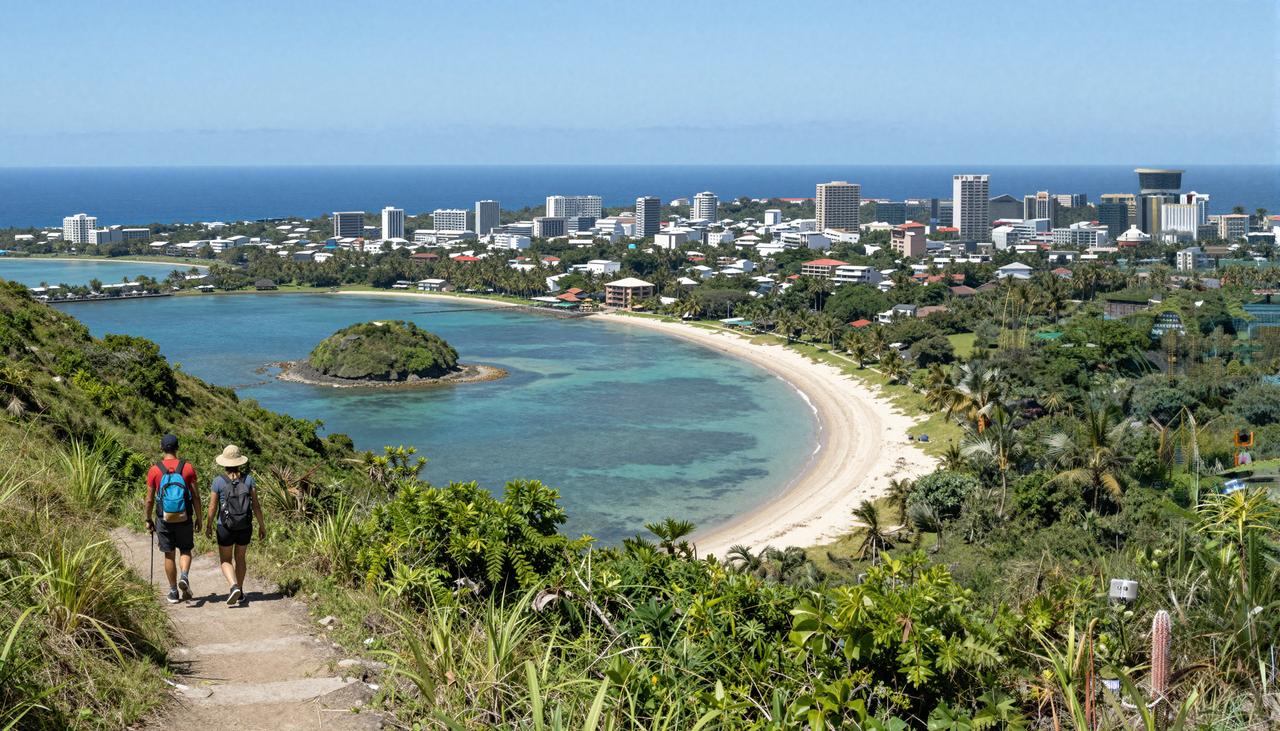 Terjemahkan deskripsi wisata berikut ke dalam Bahasa Indonesia, dengan tetap mempertahankan gaya penulisan editorial pariwisata:

Panduan Petualangan Luar Ruang 5 Hari di Guam: Mendaki di Pulau dan Menyelami Alam